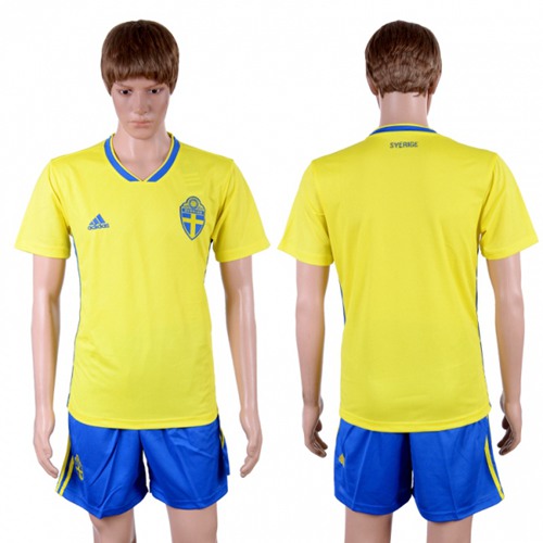 Sweden Blank Home Soccer Country Jersey